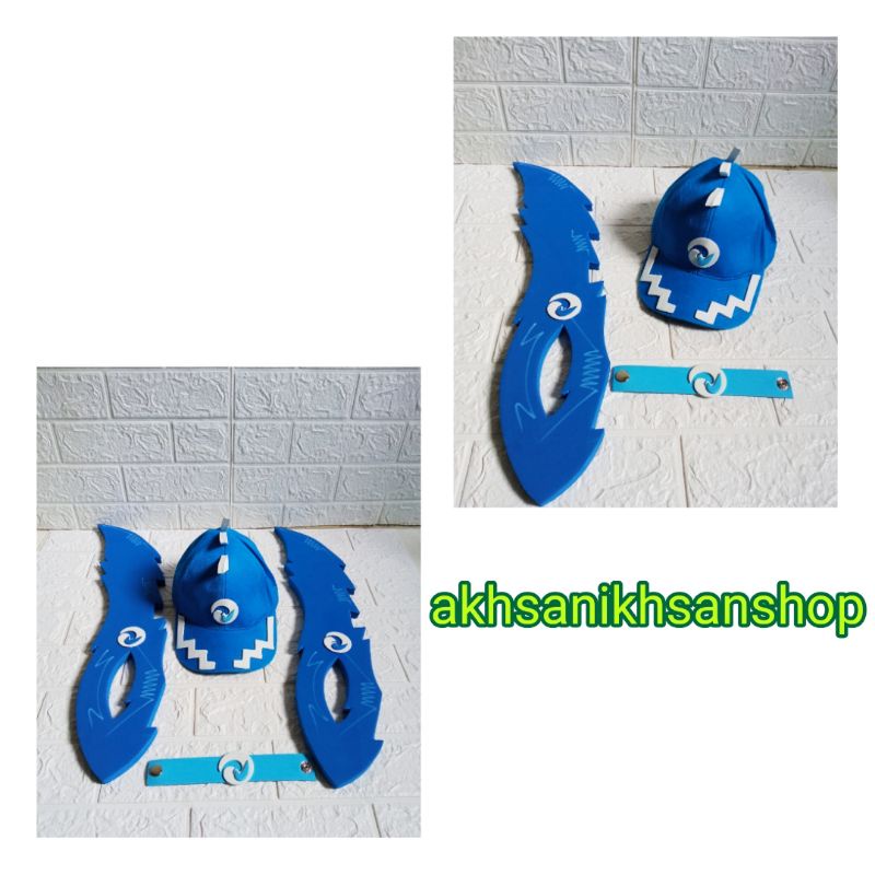 Pedang boboiboy ice blaze dan Topi boboiboy ice blaze murah