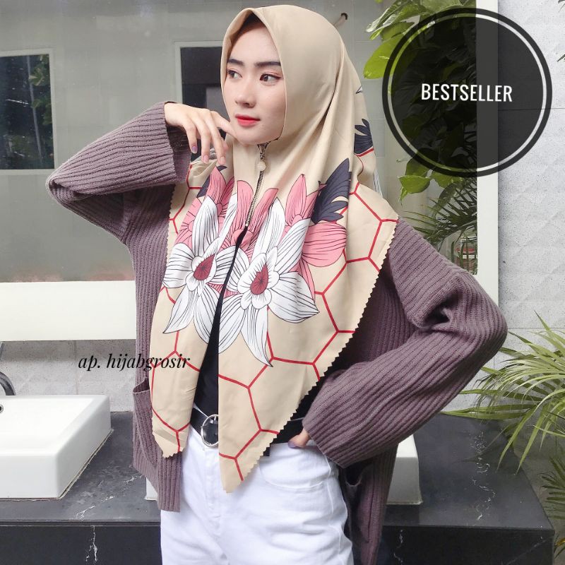 (COD) HIJAB SLETING MOTIF / RESLETING / INSTAN / KEKINIAN / ZIPPER PREMIUM shifon free Hijab