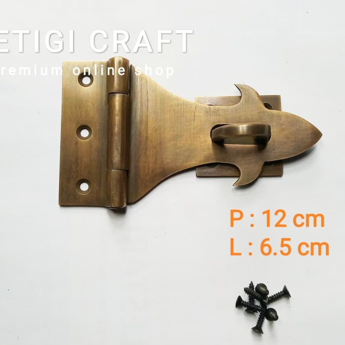 Grendel Kunci Gembok Kuningan Antik