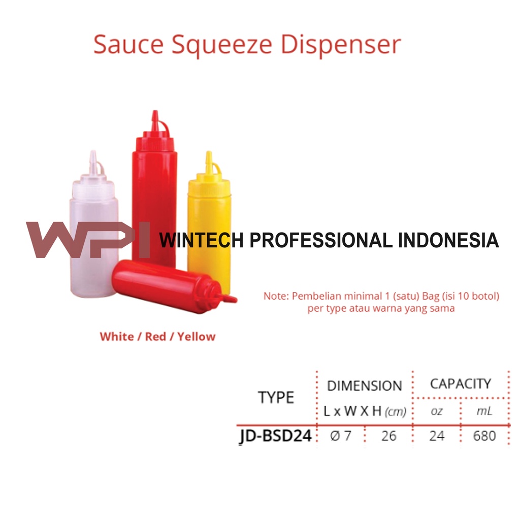 Jd-bsd24 Sauce Squeeze Dispenser/Botol Tempat Saus Tomat Dan Cabe