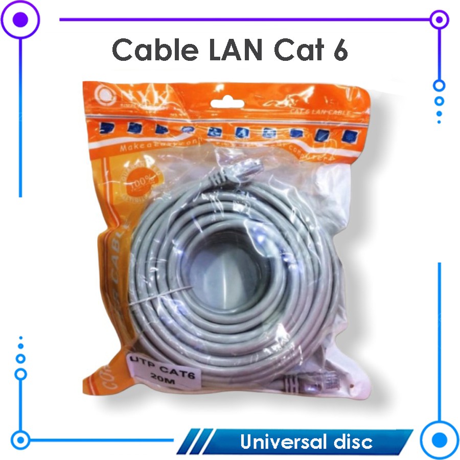 Kabel LAN UTP Cat 6 20M NYK - Kabel LAN 20M - Kabel UTP 20M - Kabel Jaringan internet