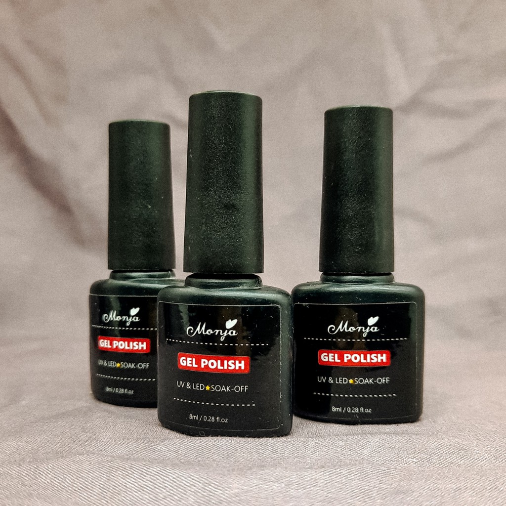 Monja 8 ML 30 Colors Plastic Bottle Pure Color UV LED Nail Gel Polish
