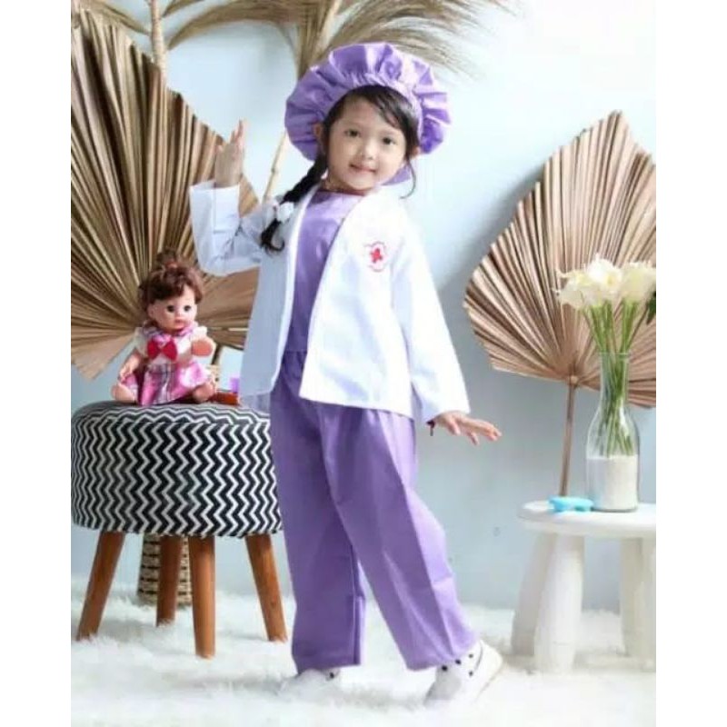 READY STOCk Costume Kostum Doctor Dokter Anak Dentist Pekerjaan Dokter