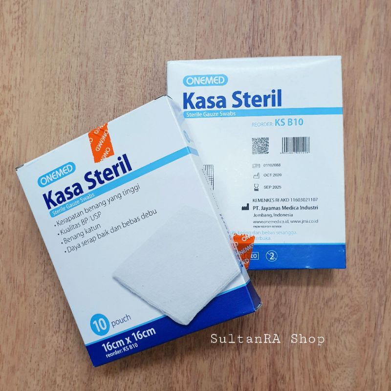 Kasa Sterile isi 10 Pouch | Kasa Onemed | Kasa Hansaplast | Gauze Swabs 16x16 isi 10 lembar / Kasa Pusar Bayi