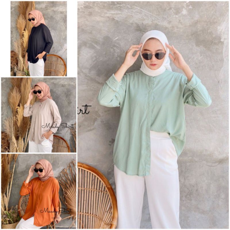 Kemeja Wanita Maudy Shirt Oversized LD 115 TERMURAH !!!