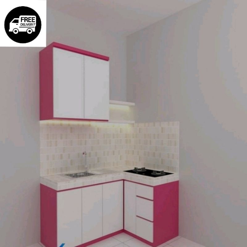 Lemari dapur / kitchenset minimalis custom bahan laminasi HPL