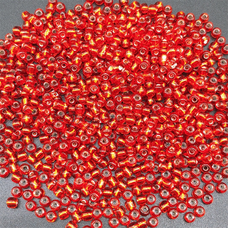 10g 2MM 3MM 4MM Manik-Manik Kaca Kecil Warna Merah Czech