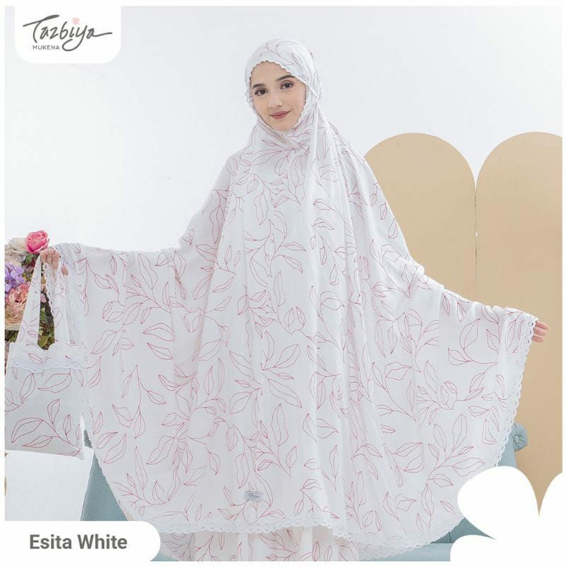 Mukena Tazbiya Esita Series Allsize Katun Rayon Dewasa Jumbo Motif Cantik