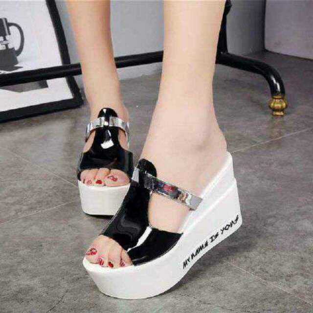 Sepatu Sandal Wanita Wedges Sendal Wanita Import Tinggi Wedges Modern Ala Korea Wedges DH 171 Wedges