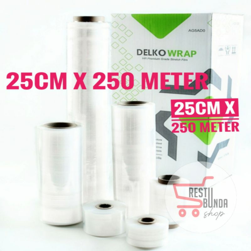 PLASTIK WRAPPING 25cm x 250Meter DELKO WRAP / STRETCH FILM