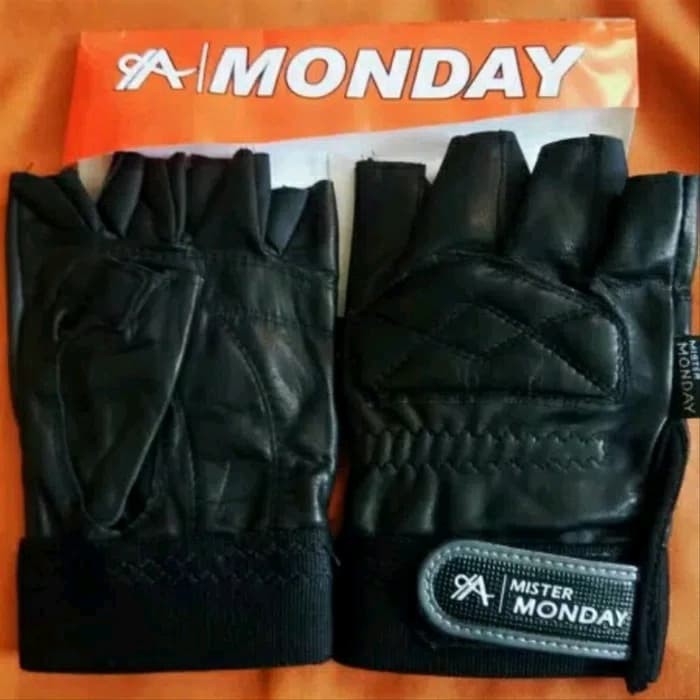 Gloves Sarung Tangan Motor Kulit MONDAY  Half Finger Setengah Jari Keren