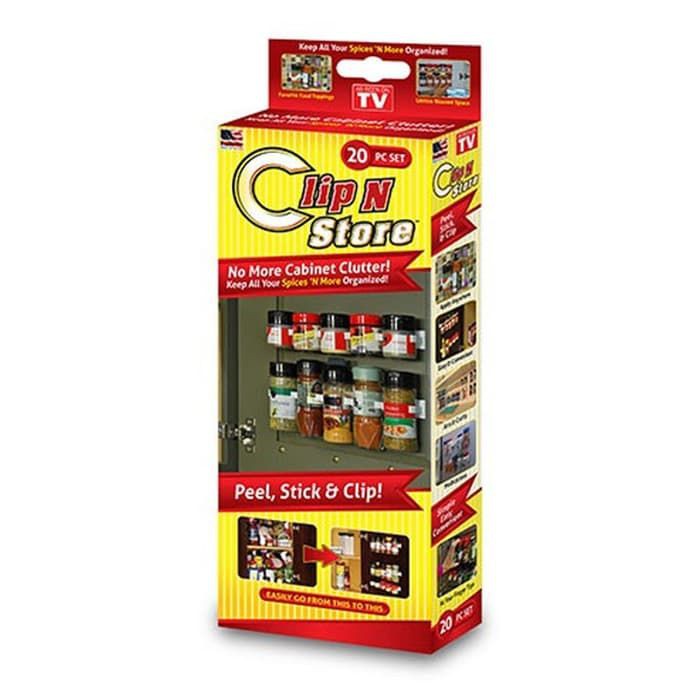 Rak Bumbu Clip n Store 20 Pcs Rak Jepit Botol Bumbu Clip Store Rak Dapur Bottle Organizer Rack Dapur