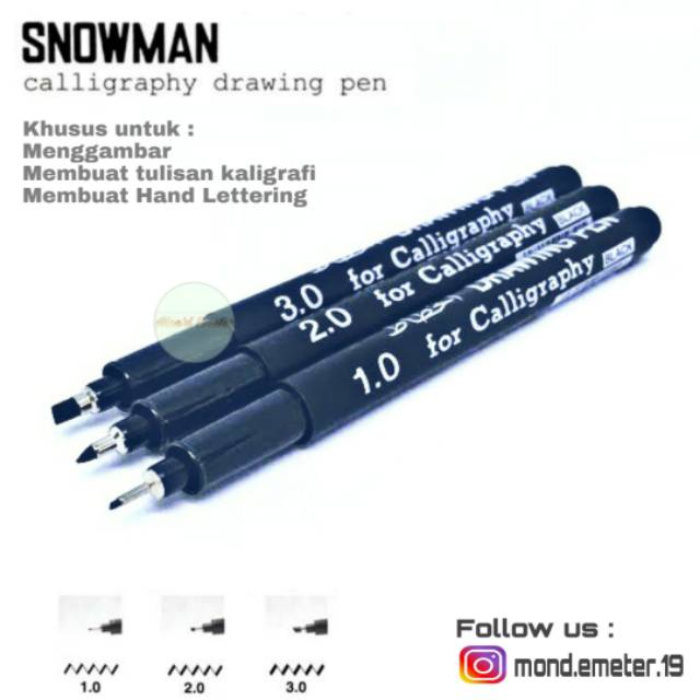 

Snowman Calligraphy Pen - Drawing Pen - Pulpen Kaligrafi 1.0 / 2.0 / 3.0