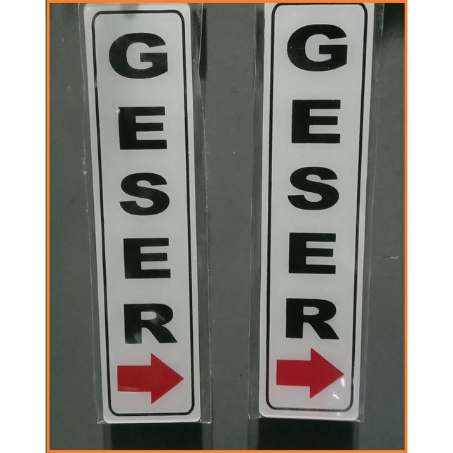 

sign label acrylic geser kanan pintu door RIGHT SLIDE board