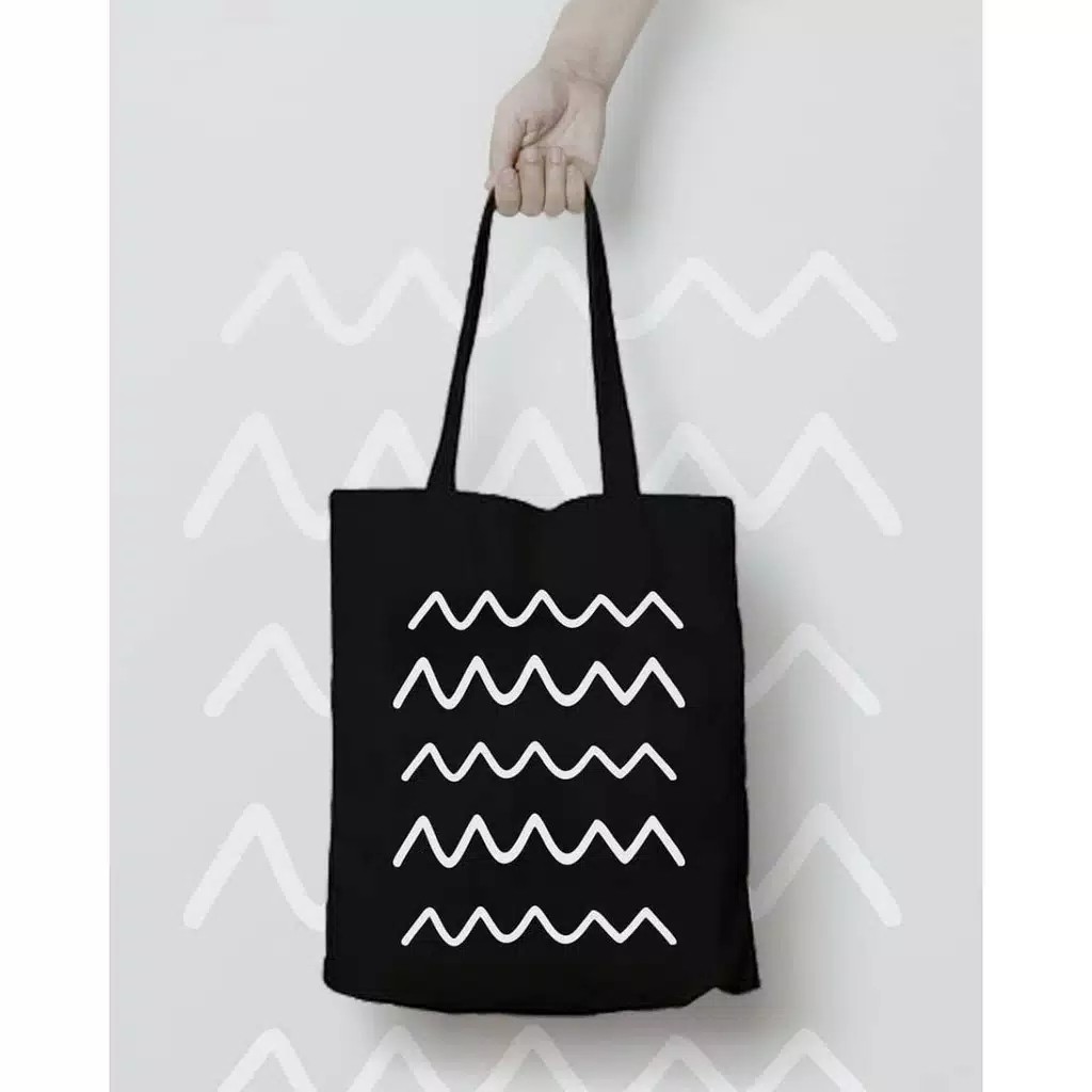 TAS_BDG - TOTEBAG ZIGZAG SUDAH PAKAI RESLETING