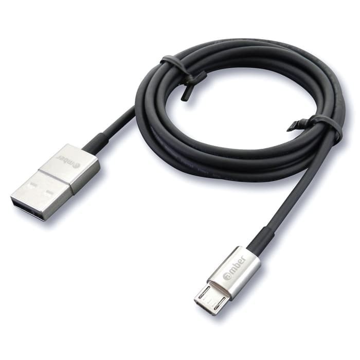 Amber MUB-212 - Mobile USB A- Micro B Cable, 1.2M, Zinc Alloy, OFHC