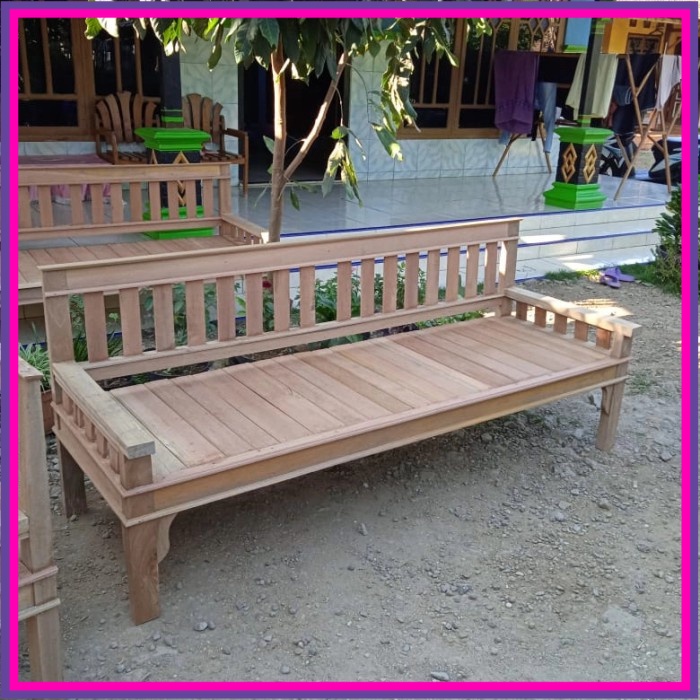 Daybed kayu kursi panjang bengkirai bale bale minimalis kursi teras
