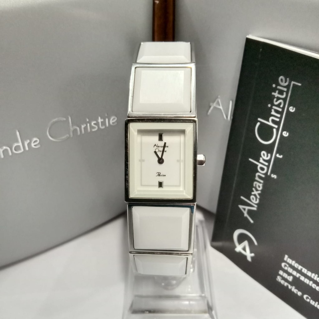 [Free Baterai] JAM TANGAN WANITA ALEXANDRE CHRISTIE AC 2312 SILVER WHITE ORIGINAL GARANSI RESMI 1 TA