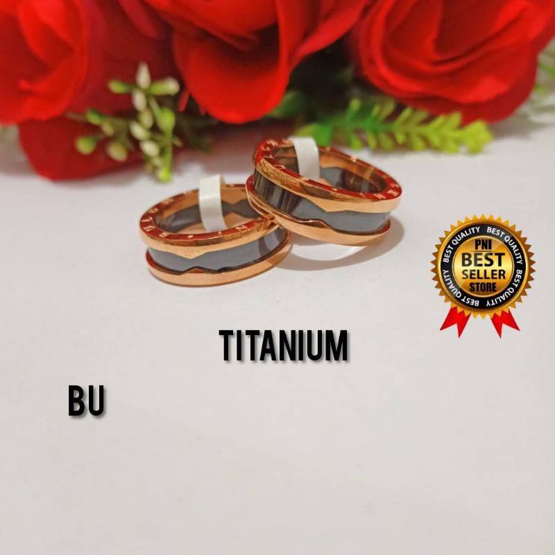 CINCIN TITANIUM PRIA WANITA 1pcs MOTIF PILIHAN ANTI KARAT BAHAN BERKUALITAS