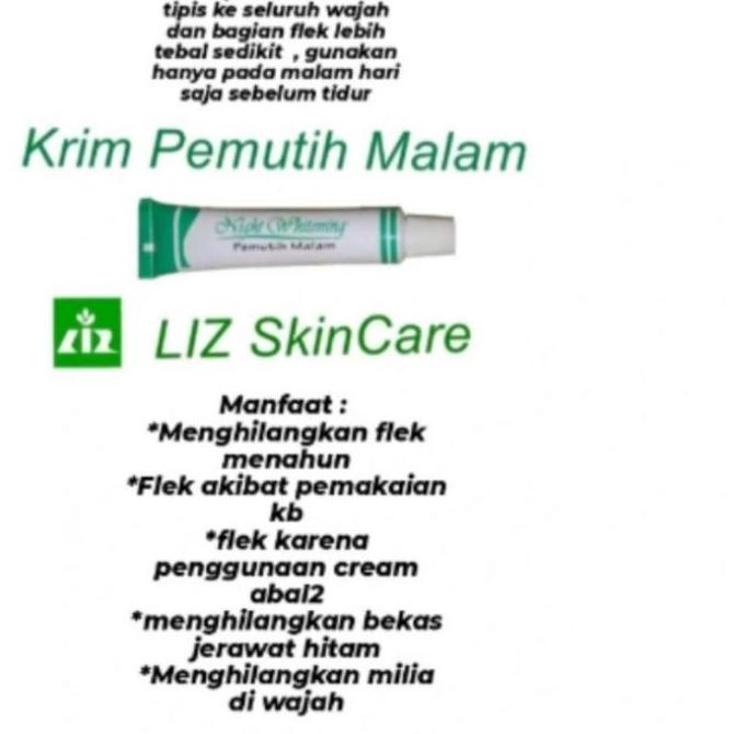LIZ night whitening Cream Flek| Lis Night Whitening krim malam Flek Hitam | flek hitam dr Lis | Krim