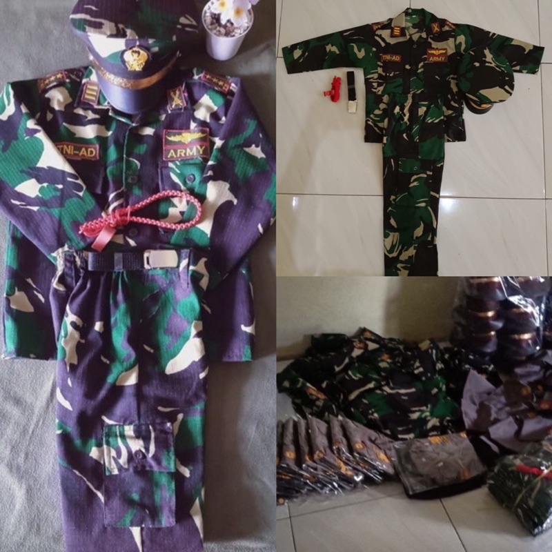 SERAGAM TNI ANAK/SERAGAM KARNAVAL/BAJU TENTARA ANAK TK PAUD/BAJU TNI ANAK LAKI LAKI/SERAGAM TENTARA 