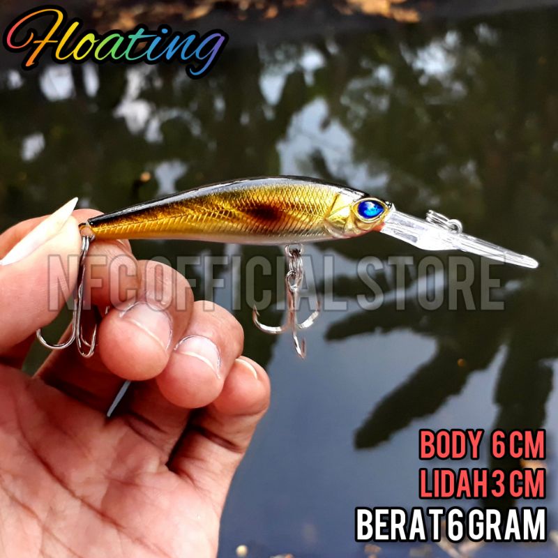 Lure minnow lidah panjang 9 cm / 6 gr Floating Dengan warna dan Action Killer