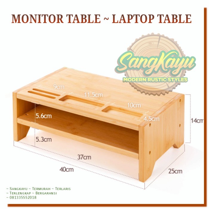 Meja monitor kayu komputer meja laptop table monitor table minimalis 3 - KAYU MAHONI