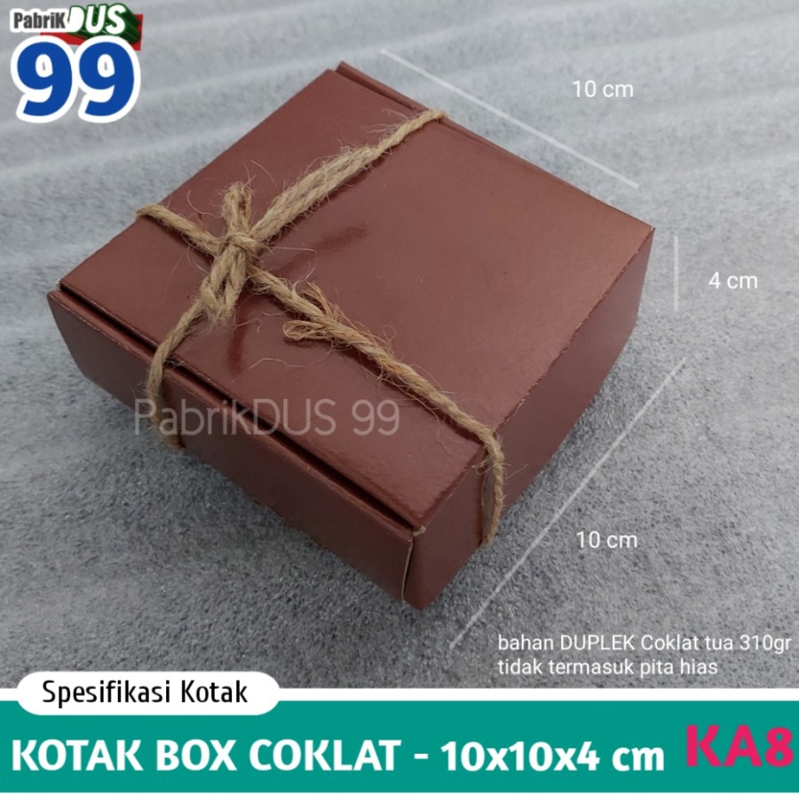 

ISI 36 BIJI kotak kado murah coklat 10x10 ka8 | kardus box dus souvenir aksesoris