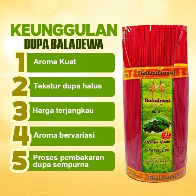 Dupa/ Hio Wangi Harum Baladewa 39 cm 5 Kg 1.4 mm Green Tea merah