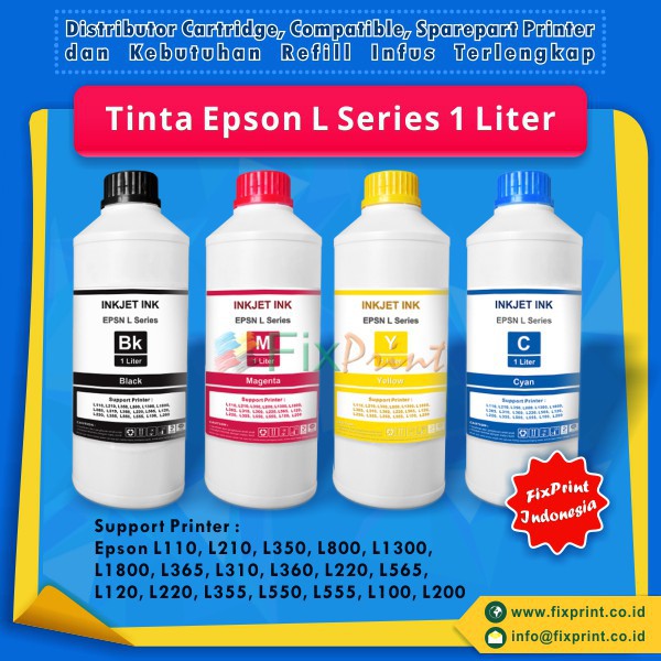 Tinta Epson L110 L210 L350 L800 L1300 Magenta 1 Liter, Tinta Refill Printer Epson L Series Murah