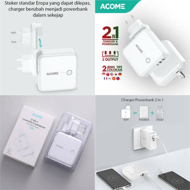 Powerbank dan charger acome au01