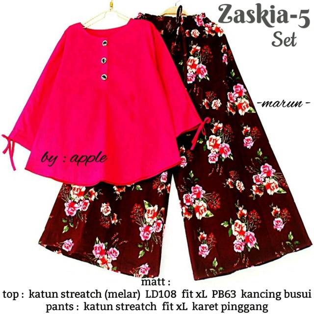 Setelan zaskia 5 by apple