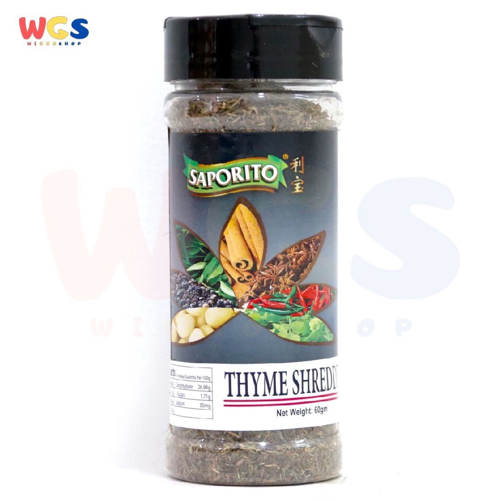 Saporito Thyme Leaves Shredded 60g - Bubuk Daun Thyme