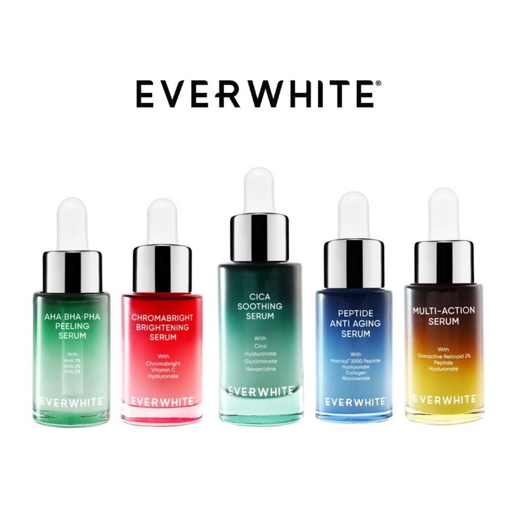 [SALE] EVERWHITE Serum Brightening Essence / Cica Soothing / Peptitide Anti Aging / Peeling / Multi Action