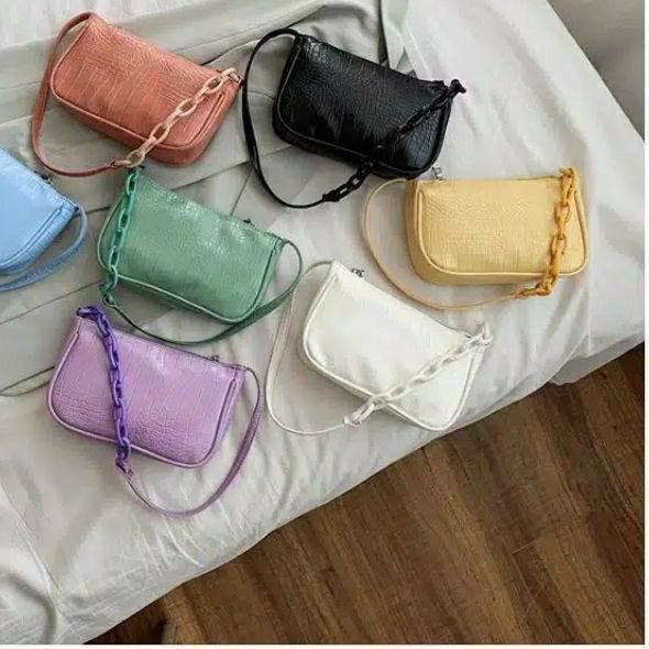 ☚ BIG SALE TAS BAHU CROCO RANTAI PLASTIK FEMINIM ♦