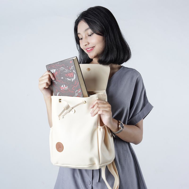 Rhatu.id - HILDA - Tas Ransel Wanita , Cream, Hitam, Ping, Abu-5