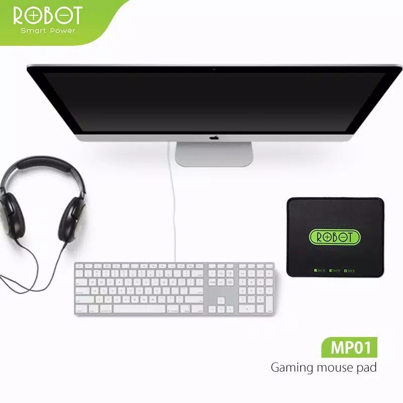 Mousepad Anti Slip Mouse Pad RP01 Gaming Polos Hitam Murah Rubber Original - Garansi Resmi 1 Tahun