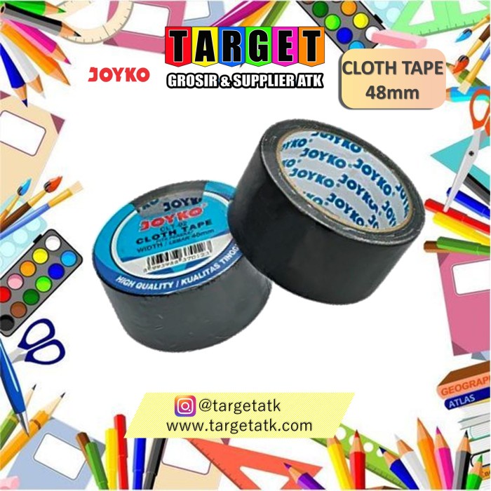 

Aman Joyko Cloth Tape Lakban Kain Warna Hitam 48Mm X 10M Blue Core Trendi