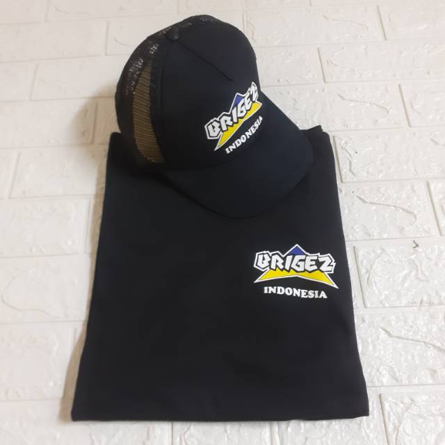 BAJU KAOS + TOPI BRIGEZ INDONESIA ORIGINAL