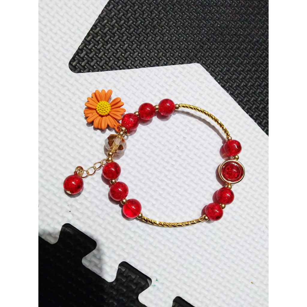 KADO GELANG WANITA SUNFLOWER FASHION JEWELRY ROSERED