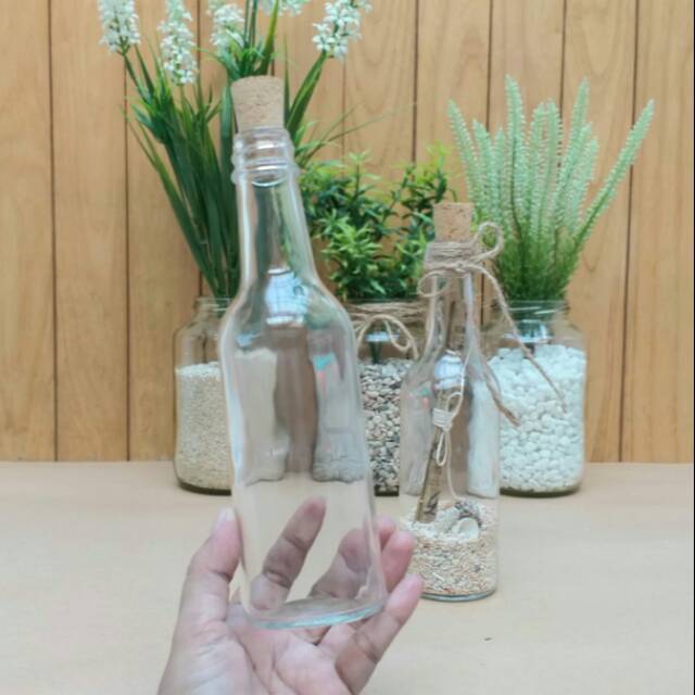  Botol  kaca 250ml sumbat gabus cork botol  craft  dekorasi 