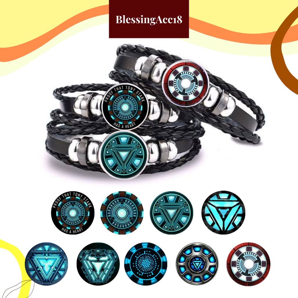 GELANG TALI KULIT IRONMAN/GELANG KULIT KEPANG PRIA WANITA/GELANG MARVEL