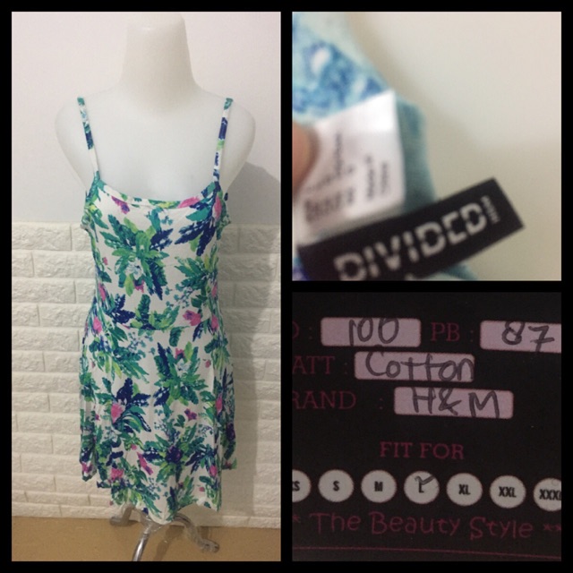 Baju Second Preloved H&M Fresh Floral Fit L
