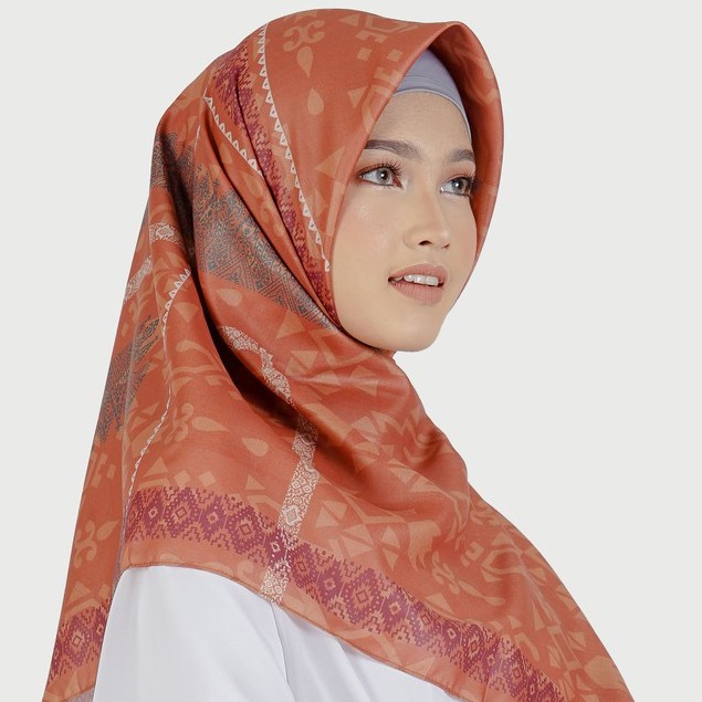 Jilbab Segiempat Elzatta Kaila Voal Premium Series-Aretha - Teracotta