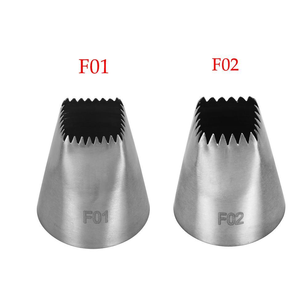 Terpopuler #F01 /F02 Icing Piping Nozzle Bakeware Pastry Tips Alat Es Krim Cupcake Stainless Steel