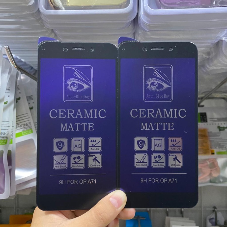 OPPO A71 VIVO V5 Ceramic Matte Blue Ray Screen Guard Anti Radiasi Full Cover