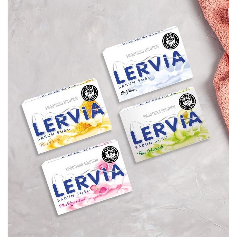 Lervia - Sabun Susu Lervia - Sabun Mandi - Sabun Batang - Sabun Lervia 90 gr - Lengkap