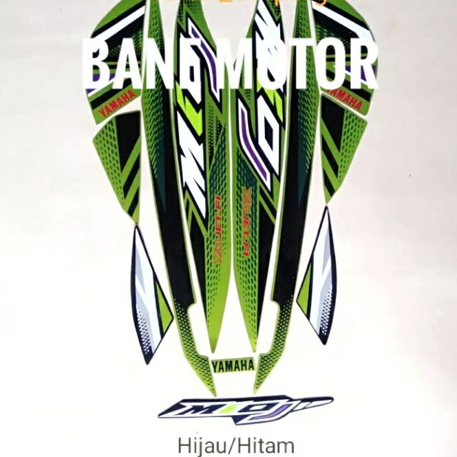stiker motor mio j - stiker body motor Mio J - striping Mio J hijau