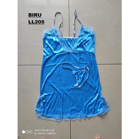 Lingerie Impor AsCalor Sutra Imitasi Smoothiez - LL2-Biru