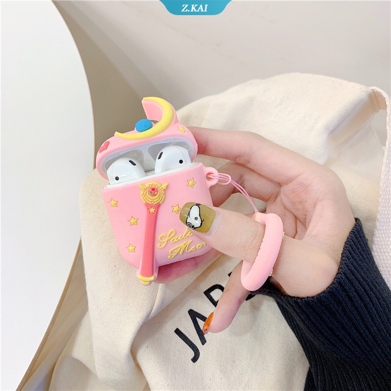 Casing Soft Case Silikon Motif Kartun Sailor Moon Untuk AirPods 1 / 2 / 3 pro